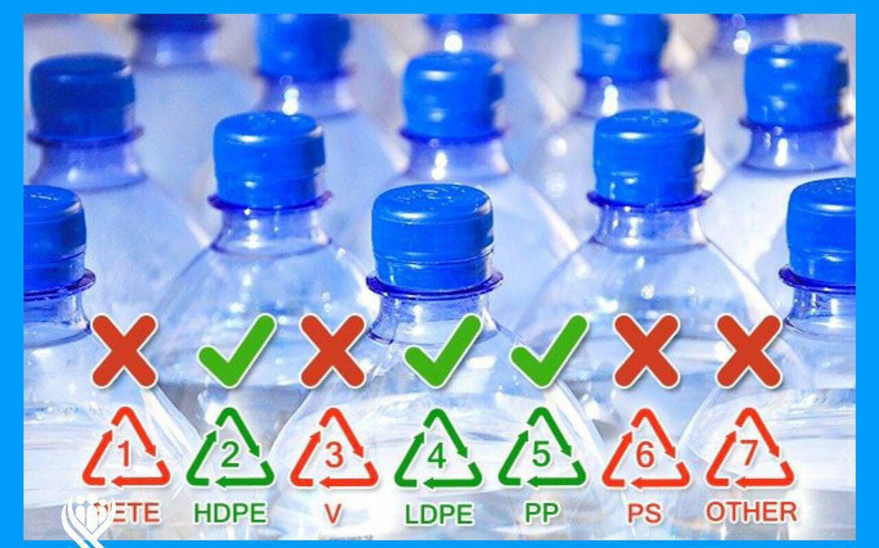 بطری هایی که پایین آنها عدد 2،4 یا 5 درج شده برای چندبارمصرف مناسب هستند!غیر از این با استفاده مکرر مواد سمی آزاد می کنند و احتمال سرطانزایی دارند.